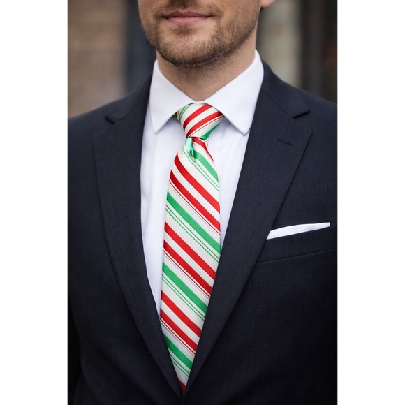 Holiday Traditions Other - Holiday Traditions Candy Cane Stripe Christmas Necktie Red Green White New